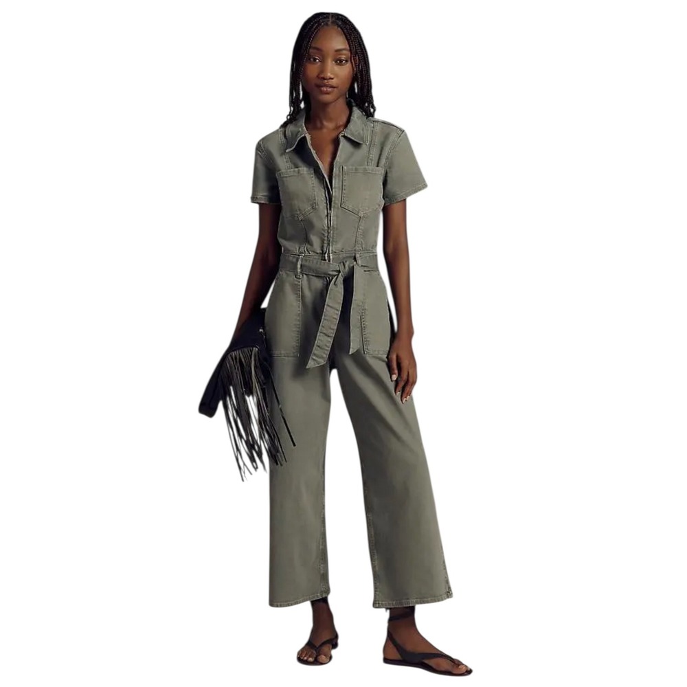 Good American/Anthropologie Fit For Success Utility Crop Jumpsuit Olive green 4X
